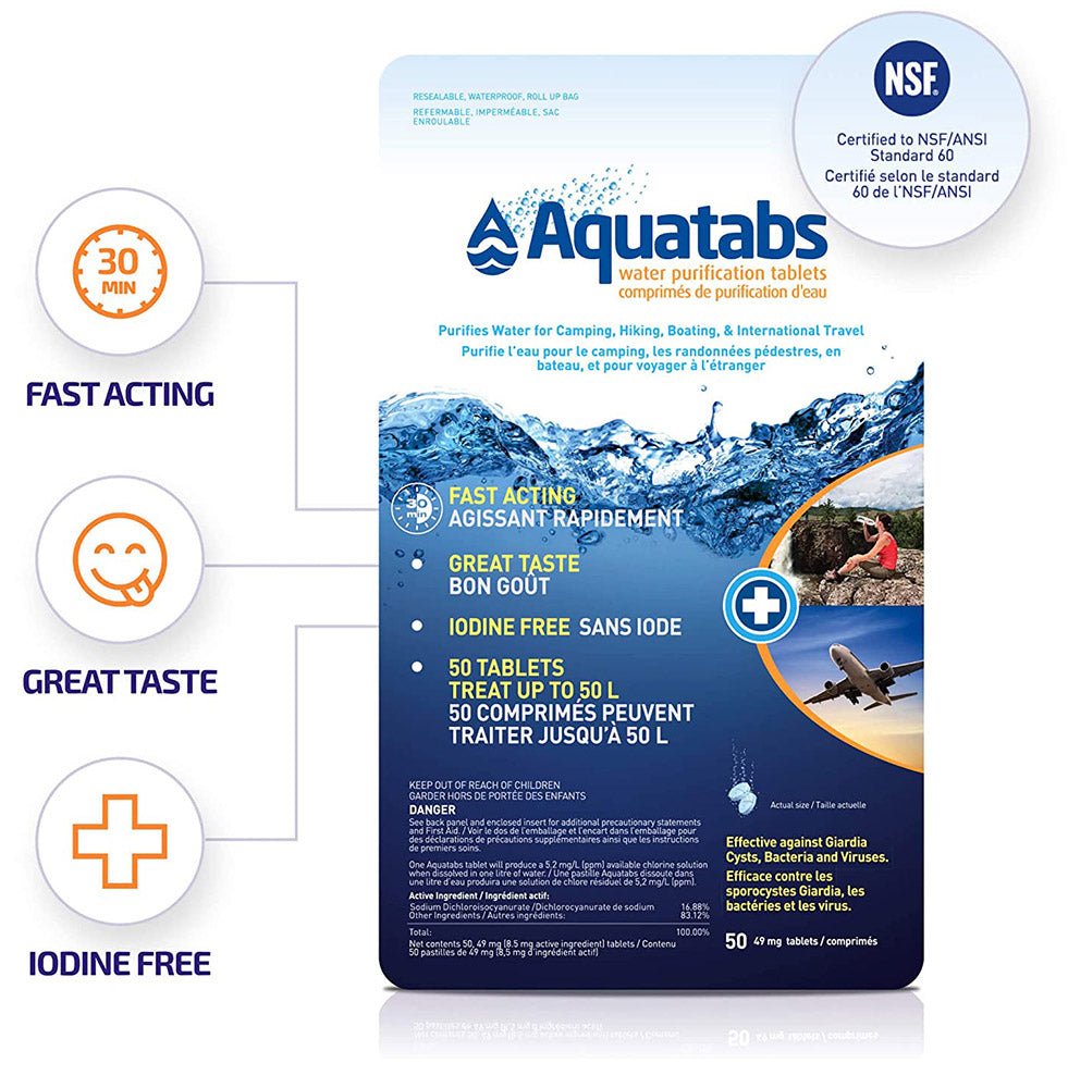 Tablettes de purification d'eau